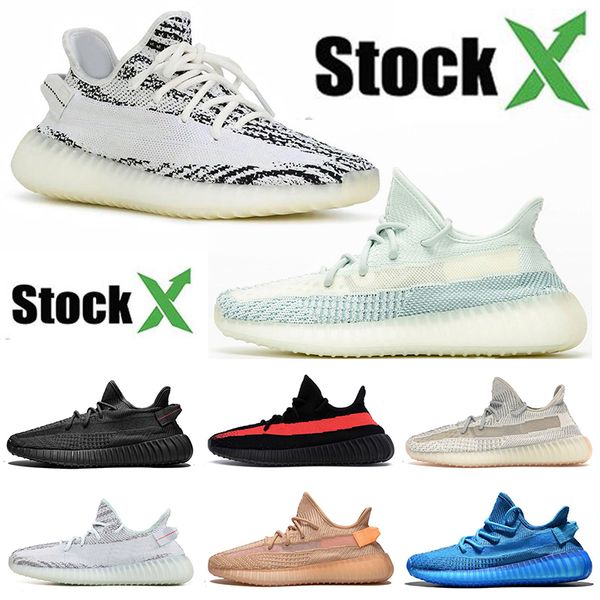 

kanye west classic zebra cloud white designer tennis shoes off men women black angle blue tint kanye trainer sport sneakers, White;red