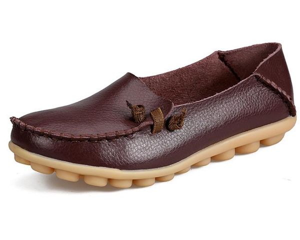 

2020 new spring autumn flats leather casual shoes fashion round head comfortable women shoes 1329, Black