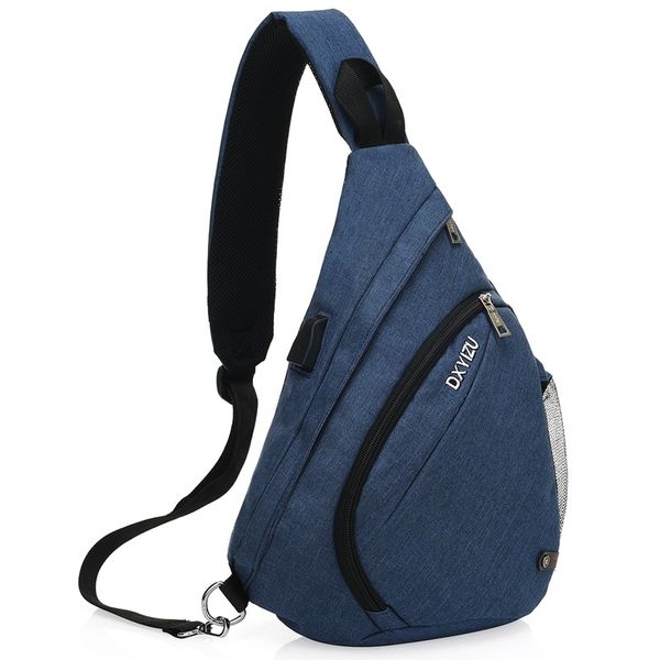 

men women sling chest backpacks usb charging shoulder crossbody teenagers boys school bag rucksack cycling walking sportswear