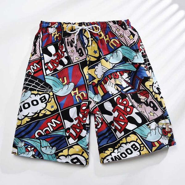 

2020 summer men board shorts beach shorts swim men fashion quick dry print swimwear casual mens, White;black