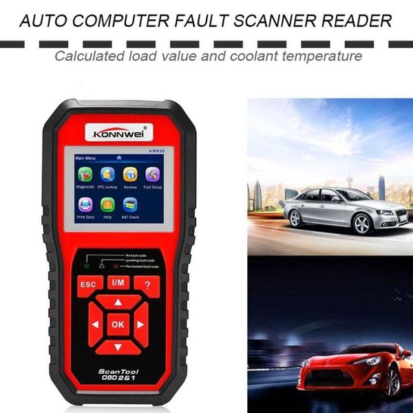 

konnwei kw850 obdii eobd auto car diagnostic scanner code reader car vehicle scanning tool support 8 languages