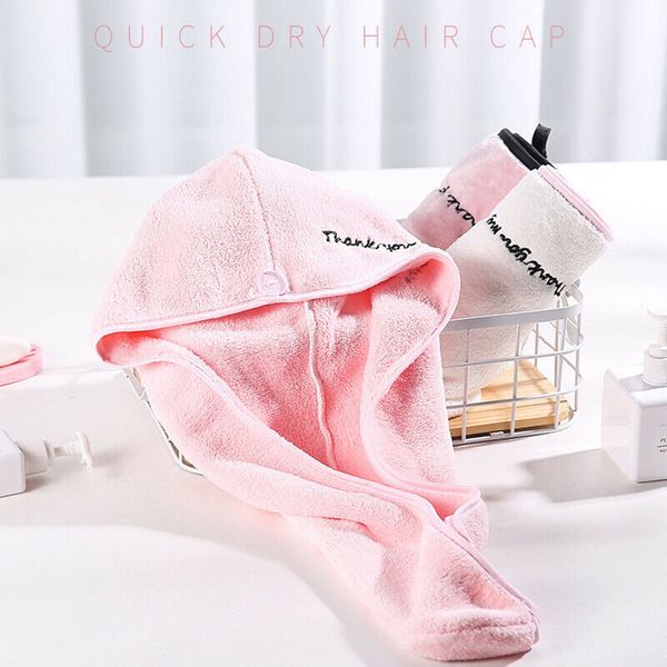 

microfiber towel quick hair drying wrap hat cap for bathing shower nds66