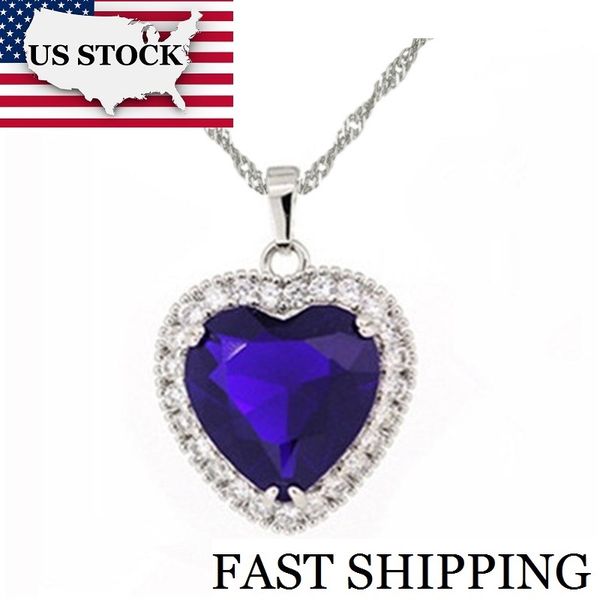 

usa stock uloveido charms love heart collares necklaces blue choker necklace collier pendant colar boho chain silver sya58