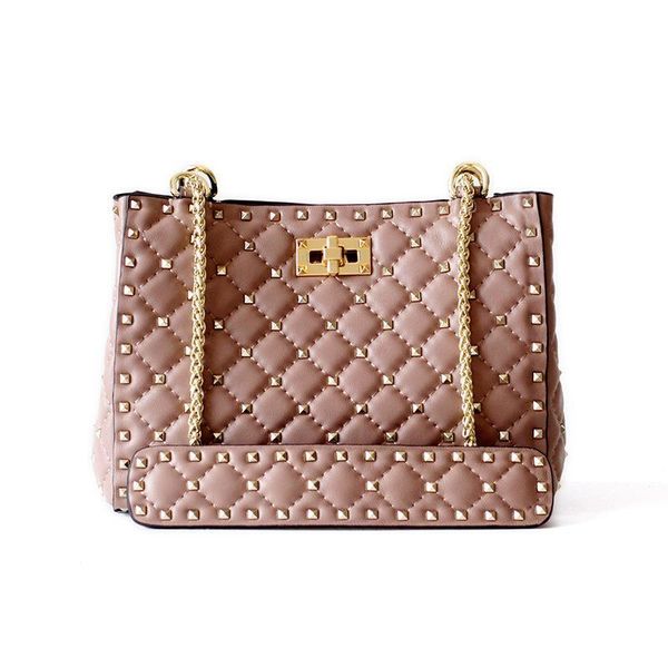 

belle2019 diamond sheepskin rivet lattice chain tide support special woman package single shoulder satchel