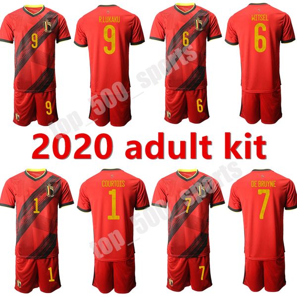 

new 2020 belgium soccer jersey kit home away 20 21 hazard lukaku kompany mertens de bruyne men kit football shirt, Black