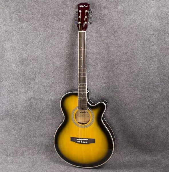 

красивая акустическая гитара 40-дюймовый ультратонкий баррель электрическая коробка закат цвет эквалайзер гитара завод оптом