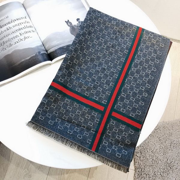 

2019 factory sell luxury celebrity design wool cashmere silk thread scarf silver thread wrap shawl letter printing scarves, Blue;gray