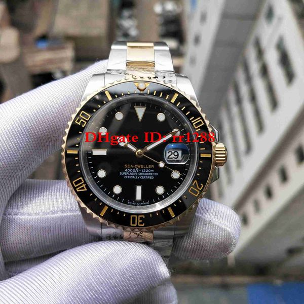 2019 Новая модель наручных часов 126603 43 мм Sea Dweller Deep 4000 Часы керамическая рамка 18k Gold Two One Steel Strap Автоматические мужские часы