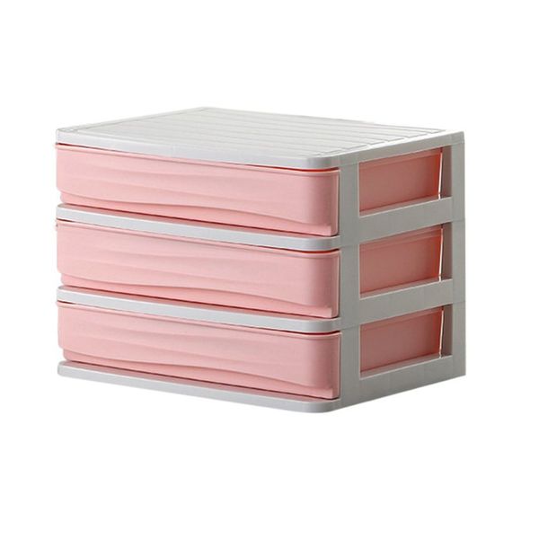 

drawer type cosmetics storage box nordic style plastic jewelry lipstick finishing box multi-layer desk cabinet, Black;blue