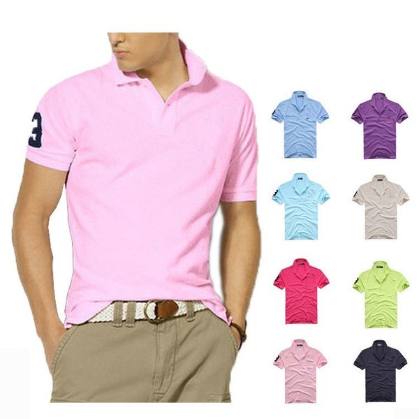 

sell men's t-shirt small horse crocodile embroidery polo shirt men short sleeve casual shirts man's solid shirt men's tees &, White;black