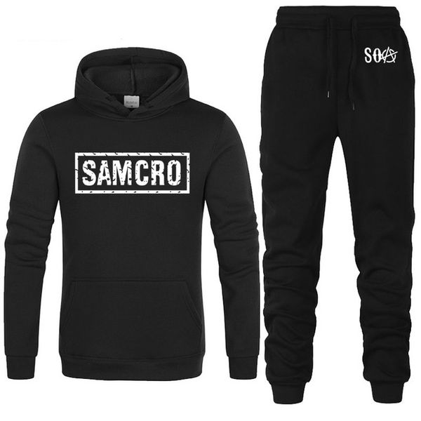 

for soa sons of anarchy the child samcro printed fashion hoodies men fleece warm sweatshirt hip hop mens hoodies pants suit 2pcs