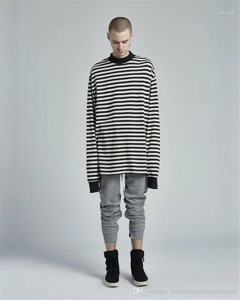 

sleeves pullover tee autumn casual mens loose designer mens striped tshirt fashion long, White;black