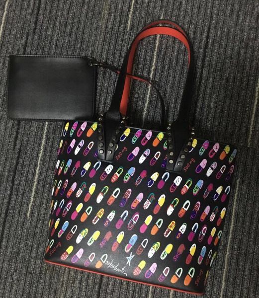 

new fashion women brands shoulder bag genuine leather rivets spikes bow crossbody tote red bottom bag designer handbags big bag