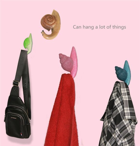 

10pcs 3d snail shape wall hanging resin crafts home decoration children's room hook hat clothes towel hook diy art gift