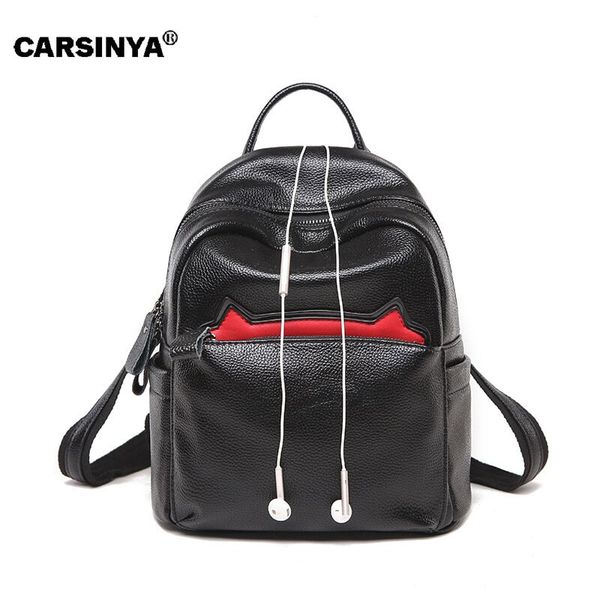 

2020 новый натуральная кожа дамы рюкзак корейская версия милый кот уха рюкзак путешествия рюкзак