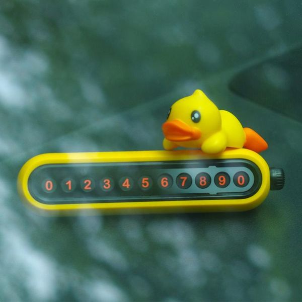 

b. duck small yellow duck second generation stereo cute cartoon car shift car cards temporary smove license plate phone numb