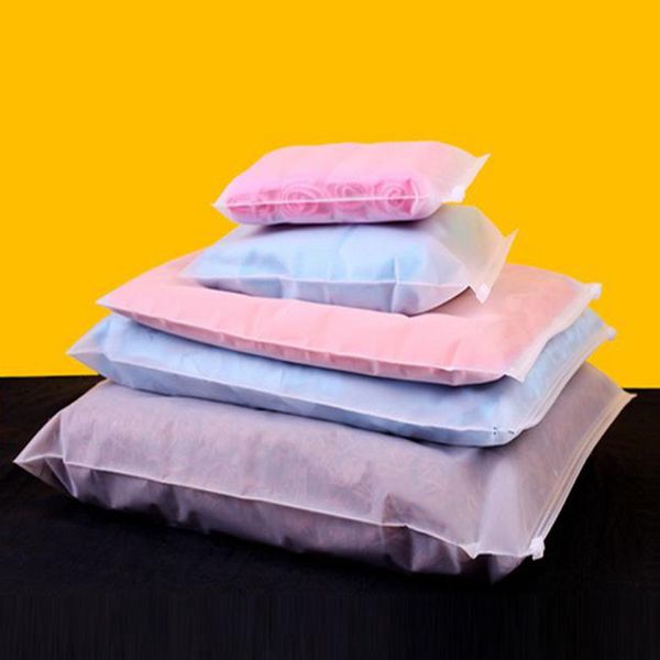 

100pcs frosted translucent clothing storage packaging zipper plastic pouch matte reusable zipper lock garment package dress self seal bags