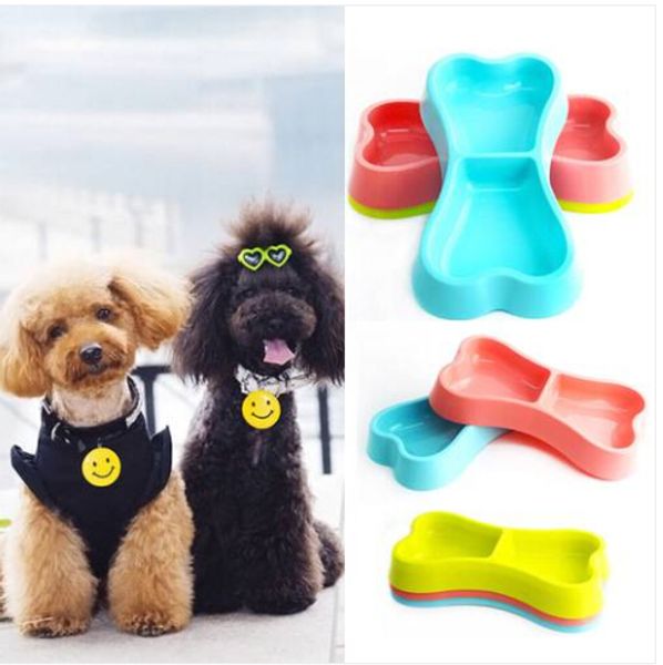 

2019 wholesales pet dog food water dish feeder feeding double plastic bowl life supplies