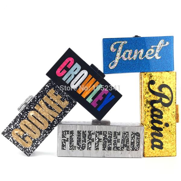 

oc3993 wholesale no moq women name bag acrylic clutch online shop china