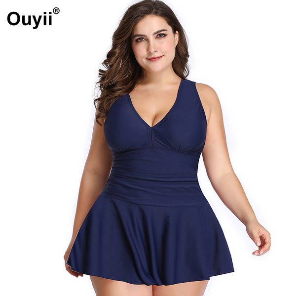 

new 2019 women large size swimsuit solid swimsuit print skirt swimwear two piece holiday swimwear large size bikini high waist, White;black