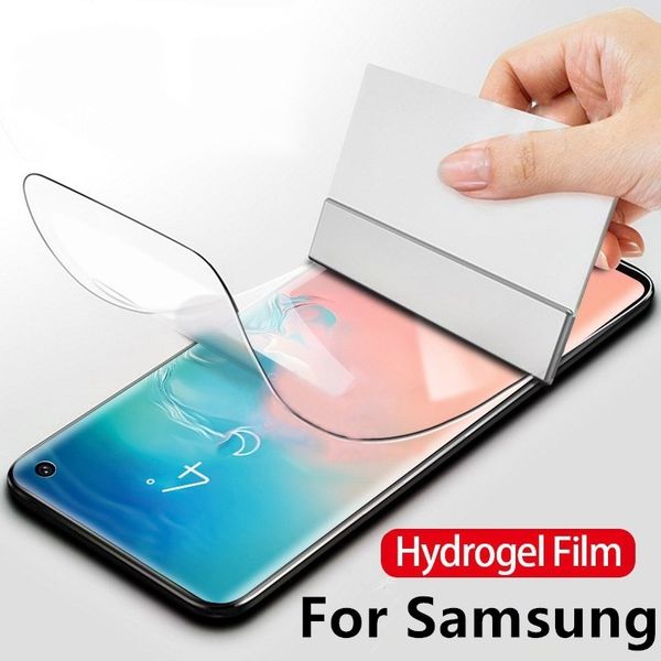 Hydrogel-Film-Displayschutz, vollständige Abdeckung, klarer, weicher TPU-Film im Vergleich zu gehärtetem Glas für Samsung Note 10, S10, S9, S8 Plus, S7 Edge