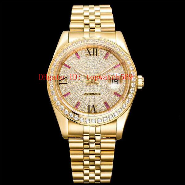 

18k gold 904l stainless steel watch diamond watch swiss 3255 automatic mechanical date 28800 vph diamond dial sapphire crystal, Slivery;brown