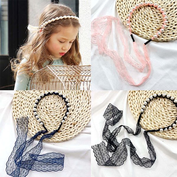 

1pcs girls pearl headband streamer bow hair accessories lovely kid hair hoop fashion accessories girls headdress new, Slivery;white