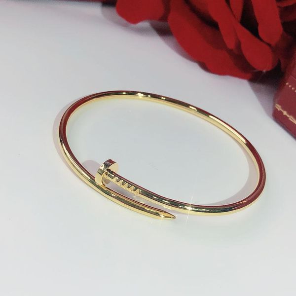 

s925 sterling silver screw nails classic bracelet gold bracelets punk for women gift superior quality jewelry bangle, Black