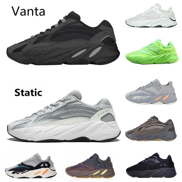 

Newest Authentic 19Yeezy 700 V2 Kanye West Vanta Wave Runner Mens Running Shoes Triple Black Womens 3M Static Reflective Designer Sneakers