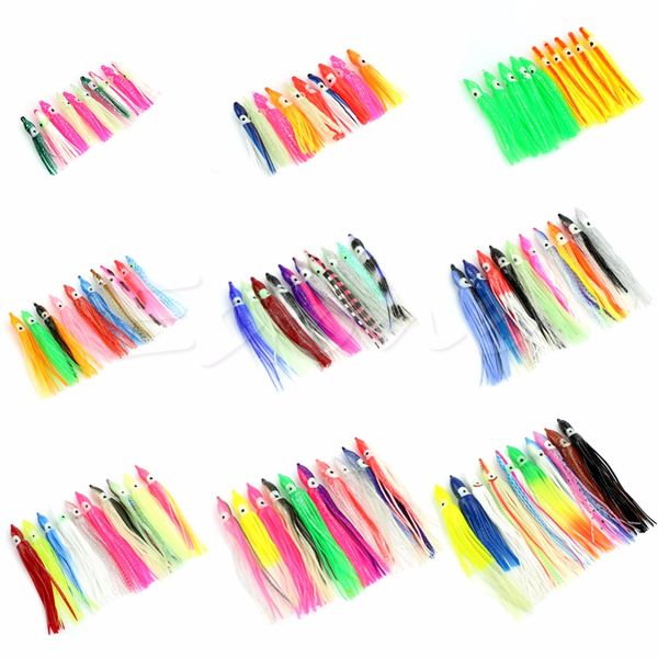

Sports & Entertainment 10Pcs/lot 4 5 6 9 10 14 15 16 18cm Fishing Lures Set Octopus Baits Combo Squid Skirt Lure
