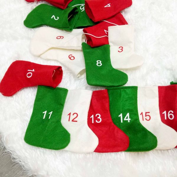 2019 Navidad Christmas Pendant Socks Countdown Christmas Stockings