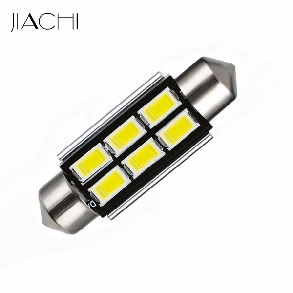 

jiachi 10pcs/lot auto led festoon 41mm 42mm c5w c10w canbus no error led 5730 6led auto interior map roof reading lamp white 12v