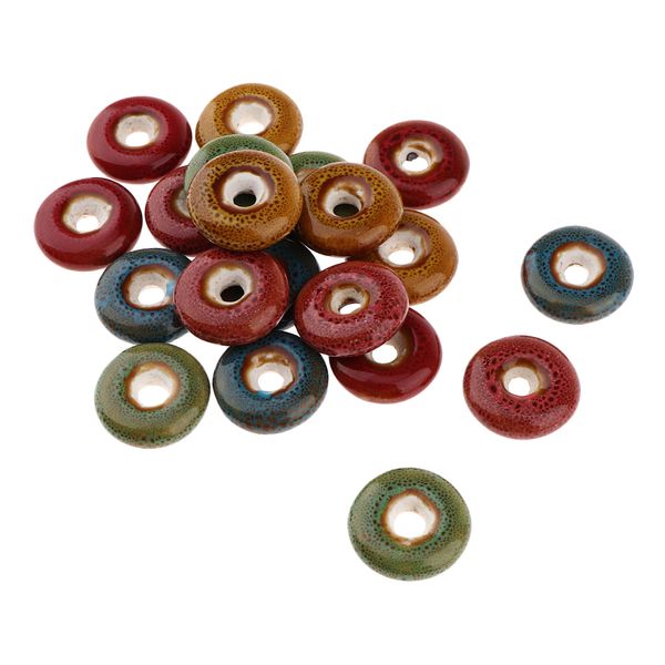 

20 vintage colors loose enamel ceramic beads spacer beads for crafts, clothing