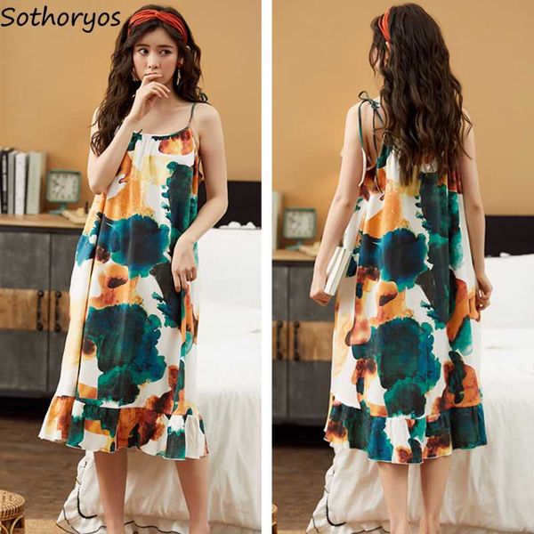 

nightgowns женщины печатной мода плюс размер 5xl сыпучего сладкие корейского ночного chic досуг женщины sexy спагетти ремень главного, Black;red