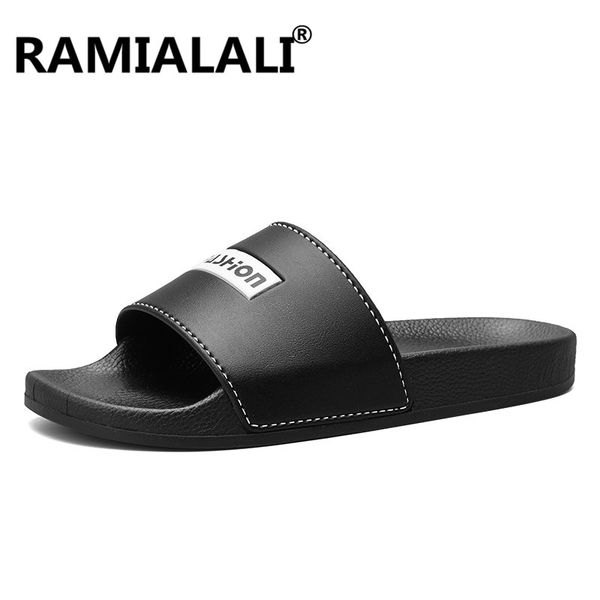 

new summer slippers men fashion indoor slipper tide men's beach shoes flat heels male slides casual shoes big size, Blue;gray