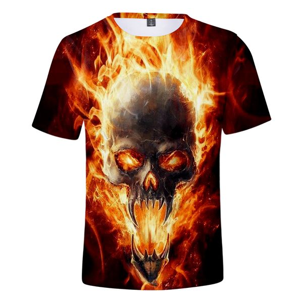 

2019 new arrival skull fashion 3d t shirt men/women summer harajuku personality t-shirt 3d print skull men's t shirt top, White;black