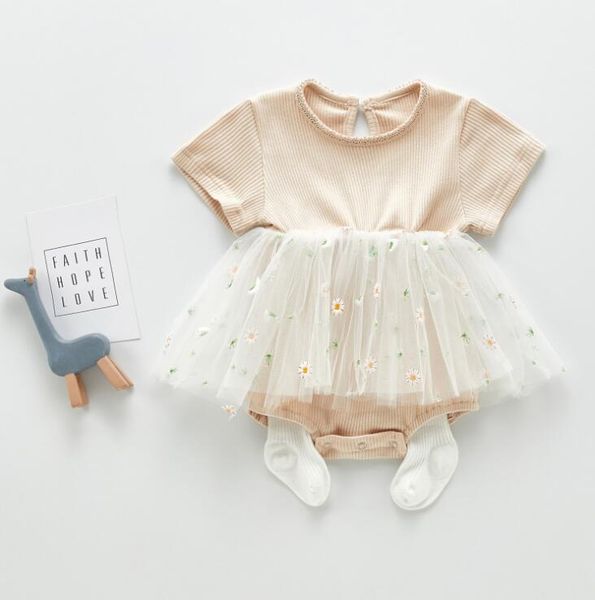 

2020 new babys girls patchwork romper summer cotton baby jumpsuit 6m-3t qa580, Blue