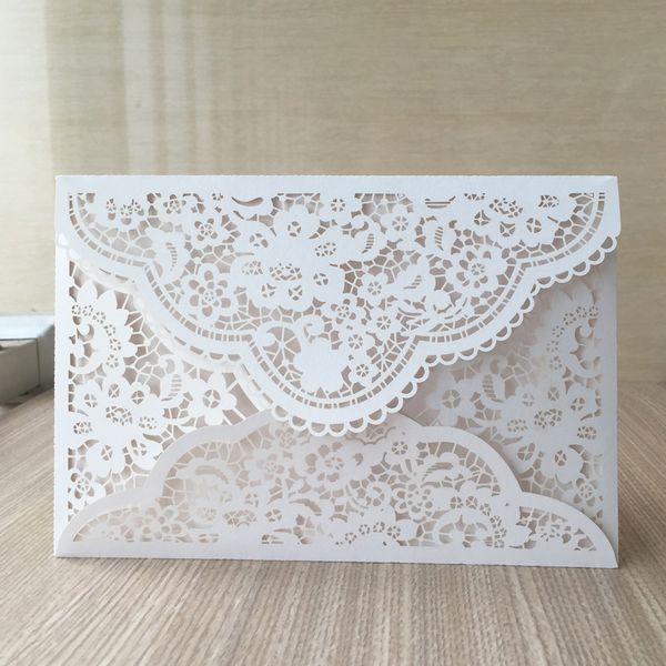 

романтический роскошные свадебные приглашения карты romantic конвертов дизайн lace laser cut использование anything события партии приглашен, Black