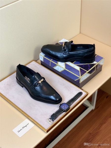 

a8 bottom red shoes gentleman party dress business red sole greggo cap toe men s flat oxford homme loafers shoes walking 38-45, Black