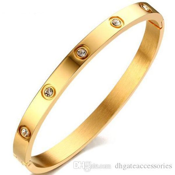 

women girl bracelets european and american 6mm stainless steel rhinestone bracelet ladies bracelet jewelry, Black