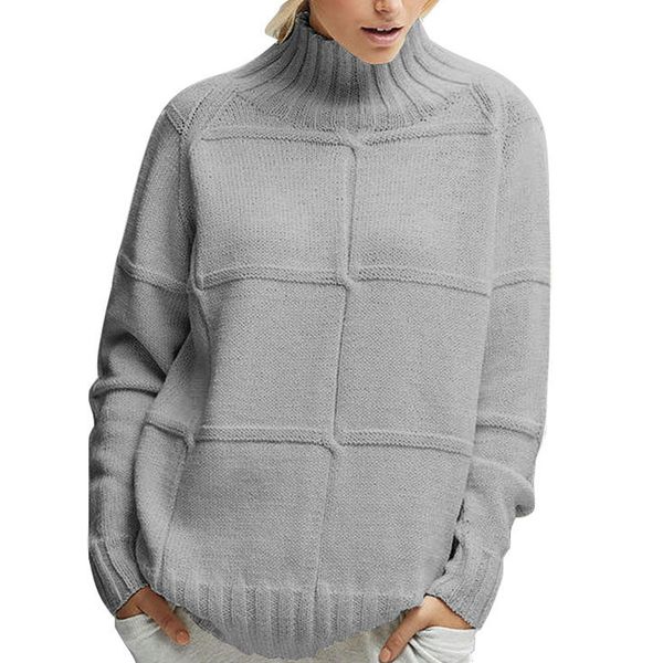 

women sweaters basic knitted pullover new long sleeve high collar pullovers solid color casual fashion ladies autumn new sweater, White;black