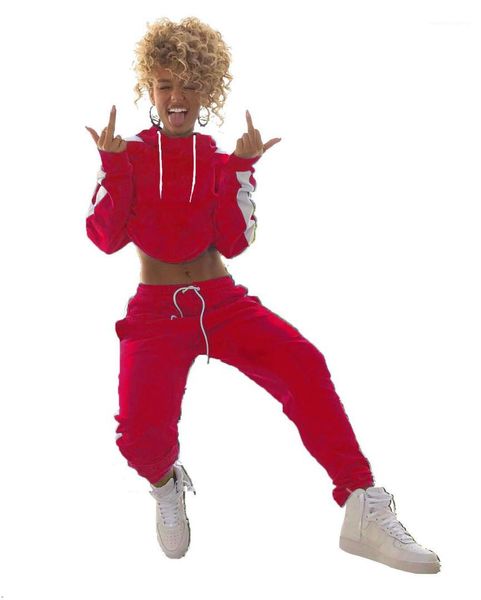 

designer clothing sets women spring 2pcs pants suit sports hoodies tracksuits, White