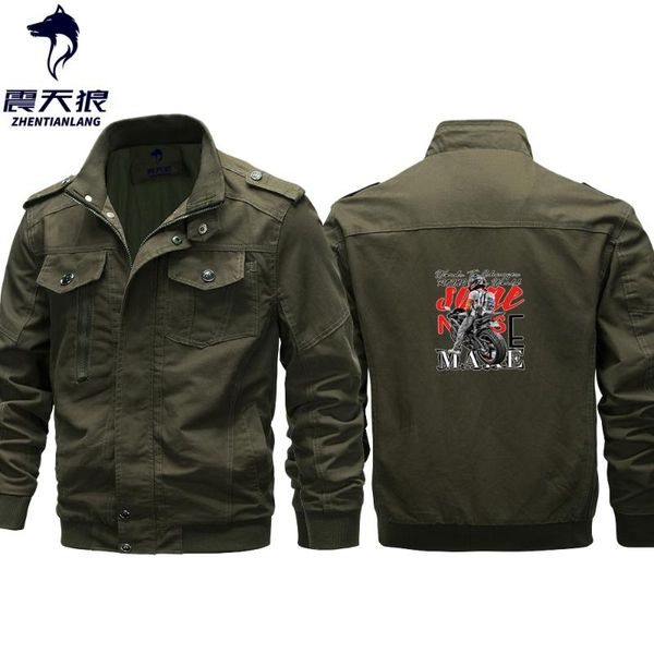

plus size motorcycle racing jacket men brand cotton autumn winter outwear army coats male jaqueta masculin, Black;brown