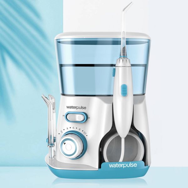 

waterpulse v300g oral irrigator 5pcs tips dental water flosser electric cleaner 800ml oral hygiene dental flosser water flossing