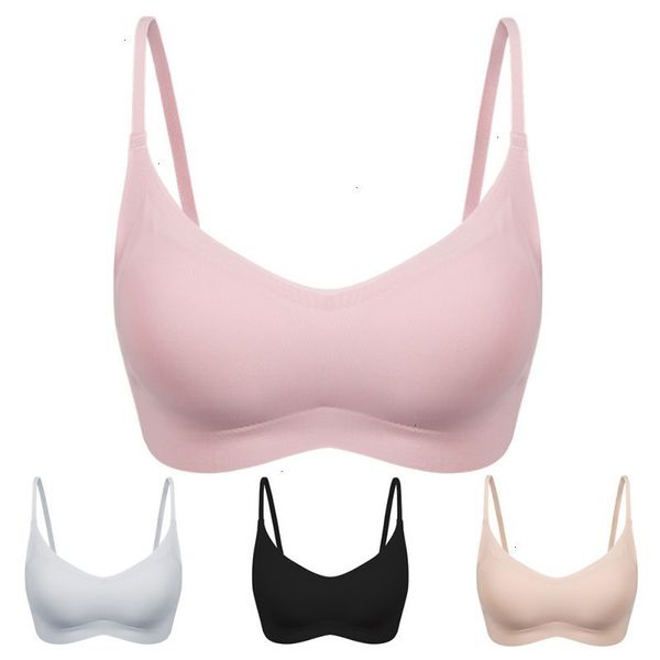 

seamless bra women underwears one piece women bra solid back closure corset wiresleep bra with removable pads new arrival, Red;black