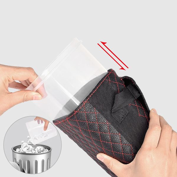 

1pcs auto car multi-function portable mini trash can hang car storage box garbage bag interior accessories 13*8*16.5cm