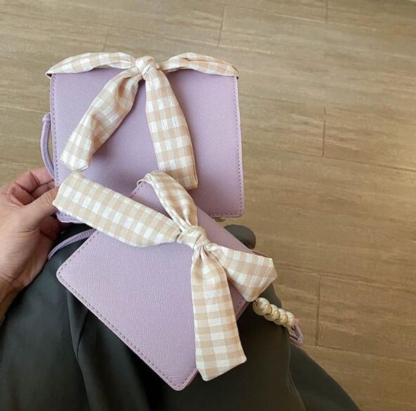 

multicolor композитного сумка fashioon женщины сумка плеча bowknot plain crossbody девушка пляжная сумка