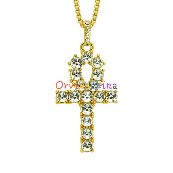 

2020 designer necklace europe and america street dance explosion egypt cross pendant diamond necklace jewelry, Black