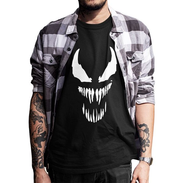 

2018 new t-shirt venom comics printing cotton men's t-shirt venom t-shirt men's fashion animation creative wgtx23, White;black
