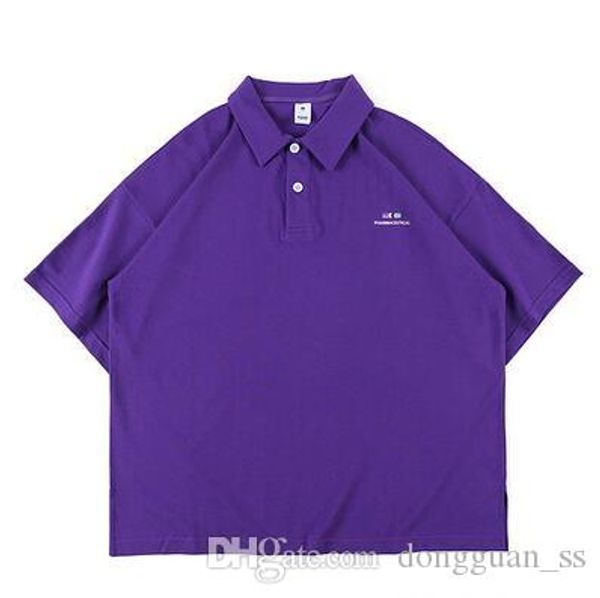 

высокое качество 2020ss нижняя щелевая вышивка мужчины повседневные рубашки мужчины женщины хлопок негабаритные короткие рукава поло, White;black